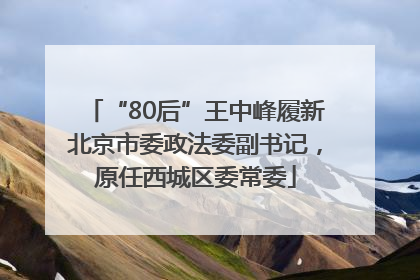 “80后”王中峰履新北京市委政法委副书记，原任西城区委常委